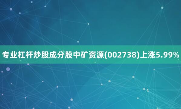 专业杠杆炒股成分股中矿资源(002738)上涨5.99%